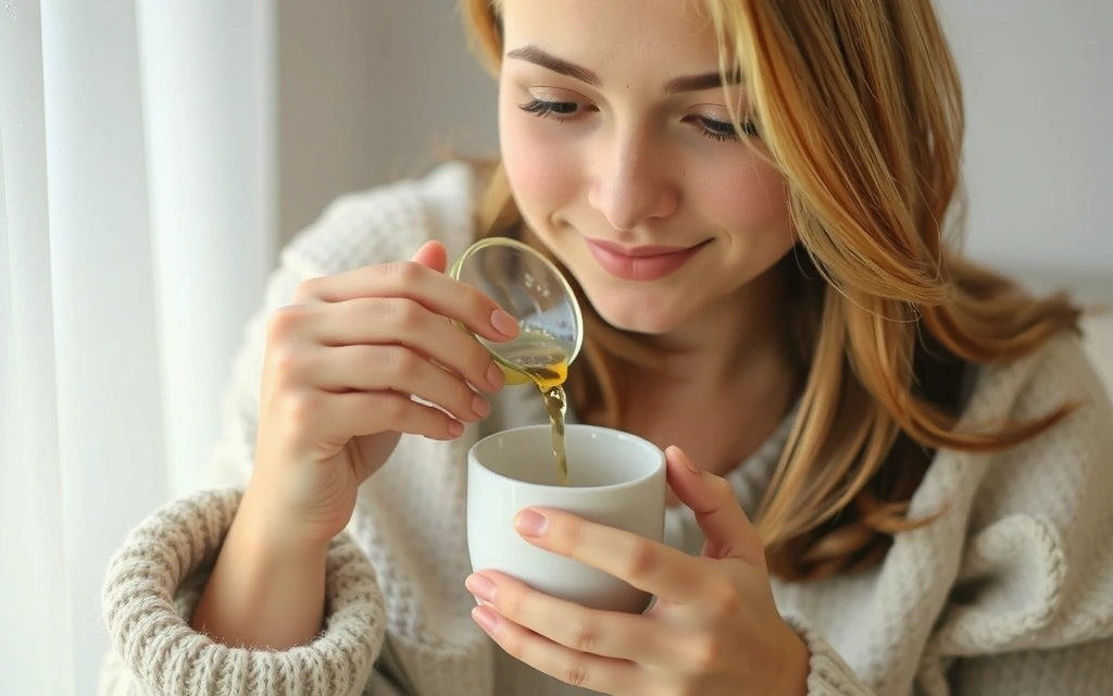 Kobieta pijąca ziołową herbatę